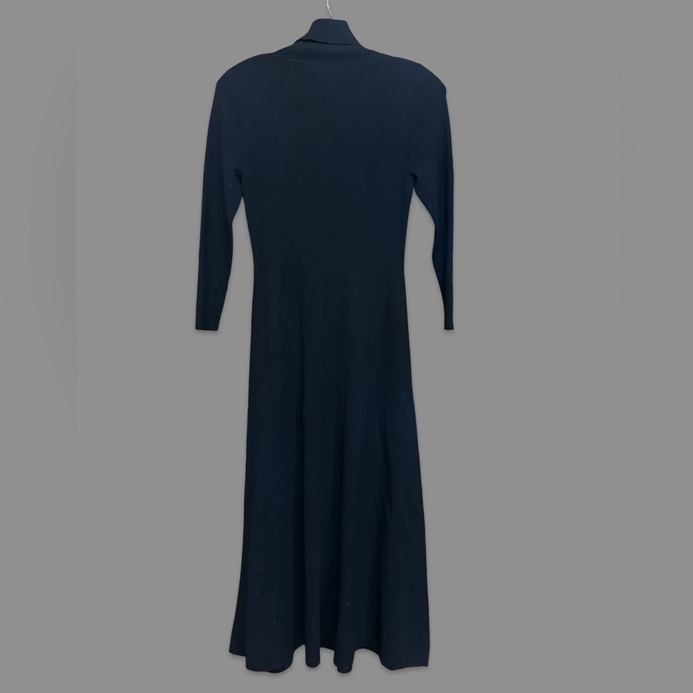 A.L.C. Ambrose Soft Black Knit Turtleneck Midi Dress w/ Slit Size Medium - Picture 3 of 5